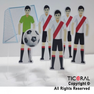 ADORNO PINCHE PARA TORTA 5 JUGADORES CON ARCO Y PELOTA RIVER x 1